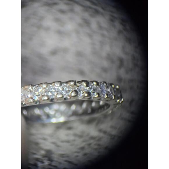 ​14k White Gold ~0.88ctw Diamond Eternity Band Ring 2.9g